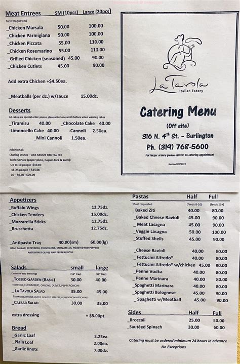 West Burlington, IA (3 mi), Fort Madison, IA (17 mi). . La tavola italian eatery burlington menu